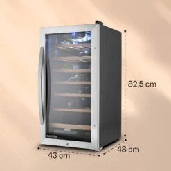 Vinamour 26 Uno Weinkühlschrank 26 Flaschen 88 Liter Edelstahl LED -Haushaltsgeräte Store 10028491 yy 0006 dimensions