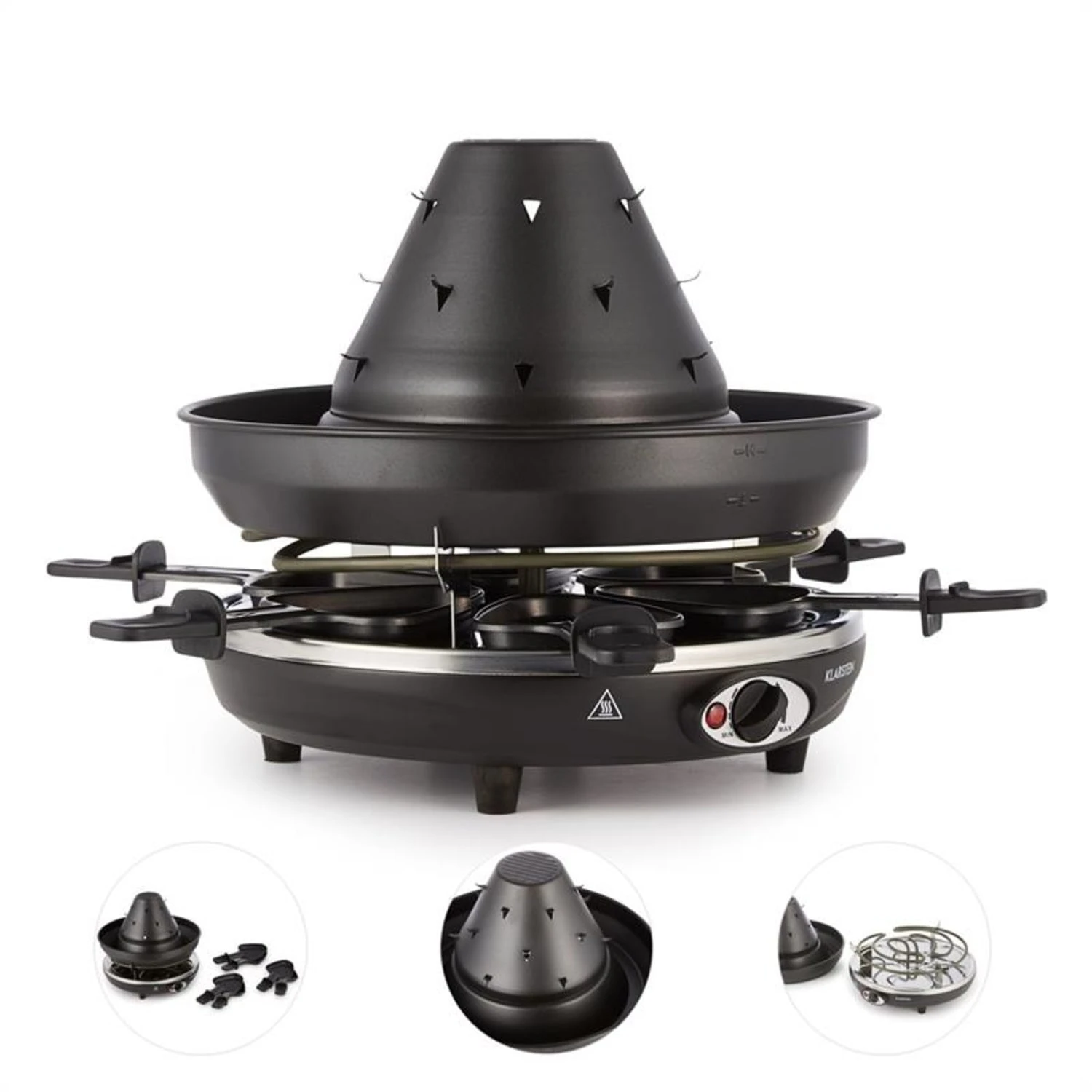 Taste Volcano Tartarengrill Raclettegrill 1500 W 6 Personen Schwarz 7 Taste Volcano Tartarengrill Raclettegrill 1500 W 6 Personen Schwarz – Bild 5