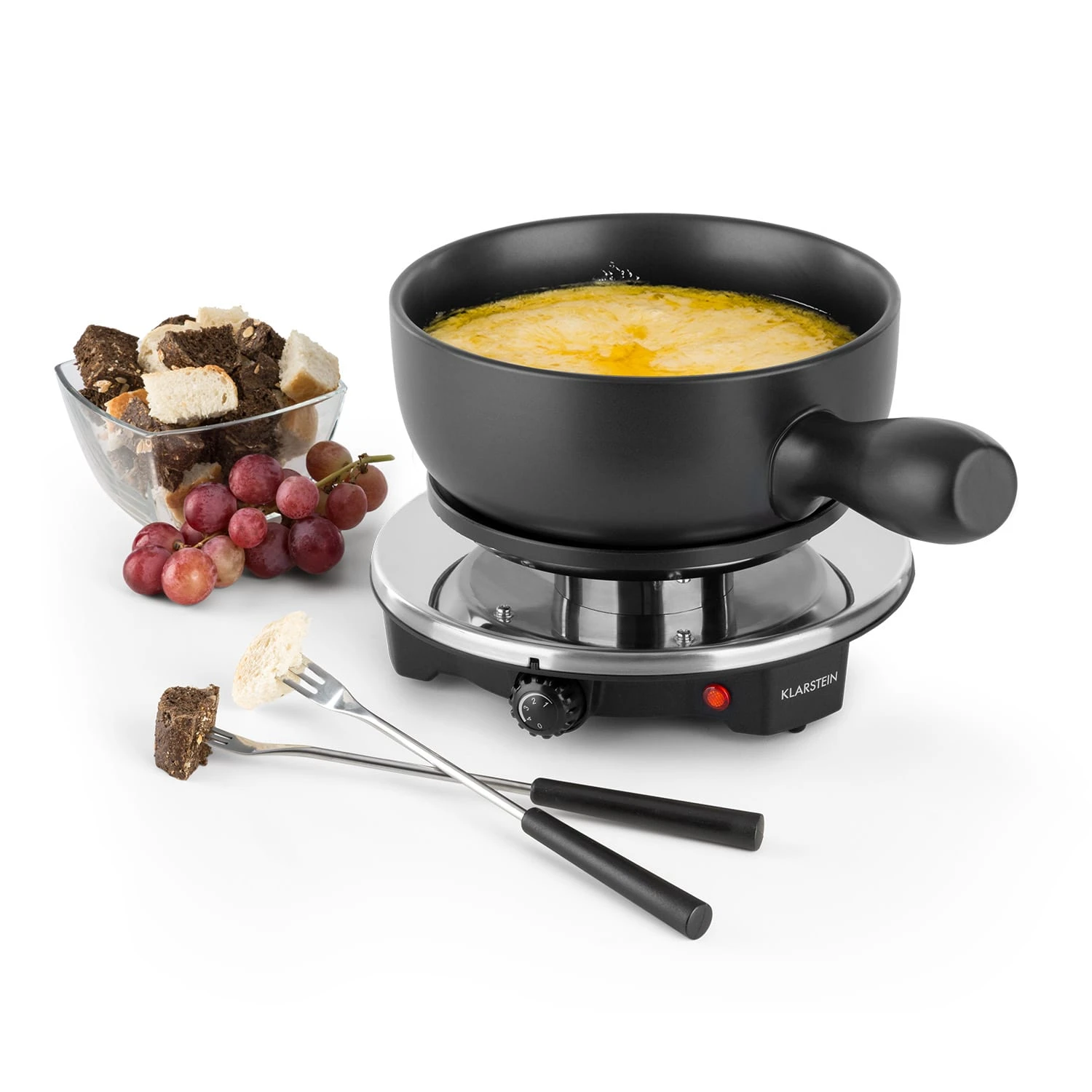 Sirloin Fondue-Set Raclette 1200 Watt Keramiktopf Edelstahlgabeln 3 Sirloin Fondue-Set Raclette 1200 Watt Keramiktopf Edelstahlgabeln