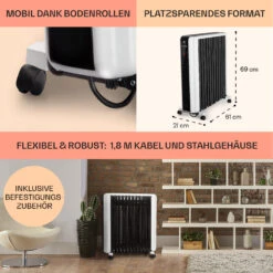 Thermaxx 2500 Ölradiator 2500W 5-35° C 24h-Timer Weiß/schwarz -Haushaltsgeräte Store 10032775 de 0006 usp