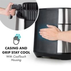 AeroVital Heißluftfritteuse 1700W 5,4 Liter Timer Edelstahl Silber 17 AeroVital Heißluftfritteuse 1700W 5,4 Liter Timer Edelstahl Silber -Haushaltsgeräte Store 10032848 yy 0006 logo Klarstein AeroVital Heissluftfritteuse silber reedit