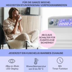 Hot Spot Slimcurve Heizgerät 80x40cm 40m² 2000W 5-40°C LED IP24 Weiß -Haushaltsgeräte Store 10033016 de 0003 usp