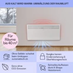 Hot Spot Slimcurve Heizgerät 80x40cm 40m² 2000W 5-40°C LED IP24 Weiß -Haushaltsgeräte Store 10033016 de 0004 usp