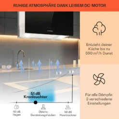 Kronleuchter L Inselabzugshaube 60cm Abluft: 590m³/h LED Touch Glas -Haushaltsgeräte Store 10033106 de 0003 usp