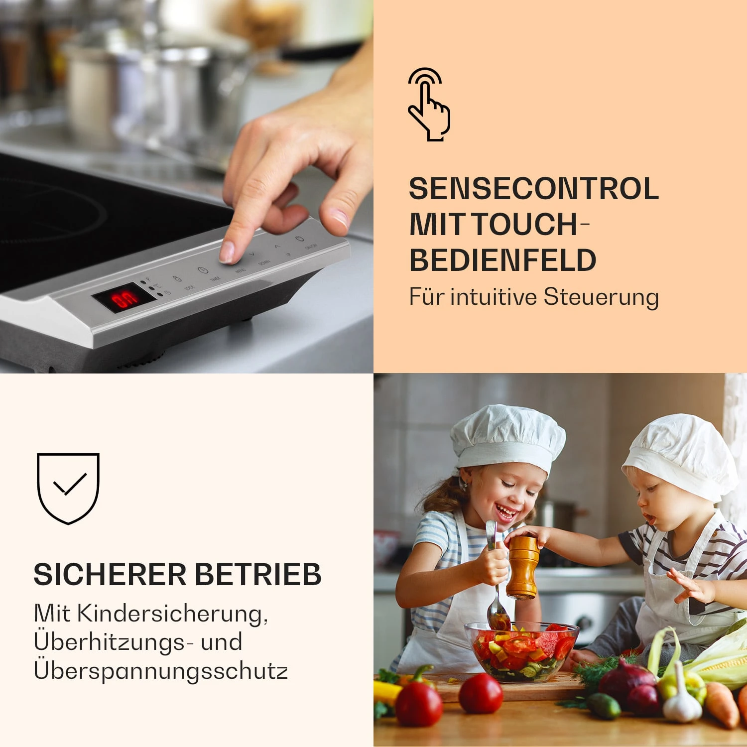 MisterCook Kochplatte Infrarot 2000W 90-650°C Abschalttimer 6 MisterCook Kochplatte Infrarot 2000W 90-650°C Abschalttimer – Bild 4