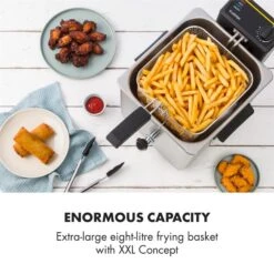 Family Fry Fritteuse 3000W Oil Drain Technology Edelstahl Silber 13 Family Fry Fritteuse 3000W Oil Drain Technology Edelstahl Silber -Haushaltsgeräte Store 10033342 yy 0003 logo Klarstein Family Fry Fritteuse 3000W silber