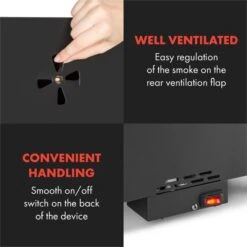 Flintstone Steel Räucherofen 1600 W Integriertes Thermometer Edelstahl -Haushaltsgeräte Store 10033372 yy 0008 logo Klarstein Flintstone Steel Raeucherofen Edelstahl