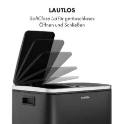 Trash Gordon Treteimer 30L / 2x15L Geräuschlos PP Edelstahl Schwarz 10 Trash Gordon Treteimer 30L / 2x15L Geräuschlos PP Edelstahl Schwarz -Haushaltsgeräte Store 10033721 de 0003 logo