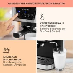 Arabica Espressomaschine 1050W 15 Bar 1,5l Touch-Bedienfeld Edelstahl 12 Arabica Espressomaschine 1050W 15 Bar 1,5l Touch-Bedienfeld Edelstahl -Haushaltsgeräte Store 10033729 de 0003 usp
