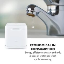 Aquatica Geschirrspüler Freistehend Installationsfrei 2 Gedecke 860W -Haushaltsgeräte Store 10034126 yy 0009 logo Klarstein Aquatica Geschirrspueler weiss