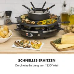 Fonduelette Raclette Und Fondue 1350W 1 Liter 38 Cm Ø Für 8 Personen -Haushaltsgeräte Store 10034138 de 0005 logo