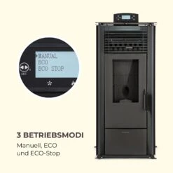 Energiewende Pelletofen 5/10 KW 5 Stufen Timer 18kg 250m³ Fernbedienung Schwarz -Haushaltsgeräte Store 10034153 de 0005 logo