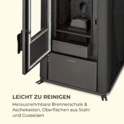 Energiewende Pelletofen 5/10 KW 5 Stufen Timer 18kg 250m³ Fernbedienung Schwarz -Haushaltsgeräte Store 10034153 de 0008 logo