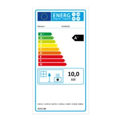 Energiewende Pelletofen 5/10 KW 5 Stufen Timer 18kg 250m³ Fernbedienung Grau -Haushaltsgeräte Store 10034181 energy label