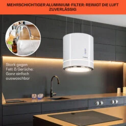 Tron Ambience Inselabzugshaube Ø38cm Umluft 540m³/h LED Weiß -Haushaltsgeräte Store 10034214 de 0006 usp