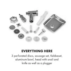 Kraftprotz Elektrischer Fleischwolf 700 W Kupfermotor Edelstahl 15 Kraftprotz Elektrischer Fleischwolf 700 W Kupfermotor Edelstahl -Haushaltsgeräte Store 10034215 yy 0006 logo Klarstein Kraftprotz elektrischer Fleischwolf weiss