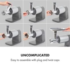 Mett Max Elektrischer Fleischwolf 600W Kupfermotor Aluminium 12 Mett Max Elektrischer Fleischwolf 600W Kupfermotor Aluminium -Haushaltsgeräte Store 10034244 yy 0003 logo Klarstein Mett Max elektrischer Fleischwolf grau