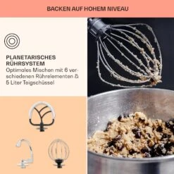 Bella Elegance Küchenmaschine 2000 W 2,7 PS 5,2 Ltr Edelstahl BPA-frei 14 Bella Elegance Küchenmaschine 2000 W 2,7 PS 5,2 Ltr Edelstahl BPA-frei -Haushaltsgeräte Store 10034363 de 0006 usp