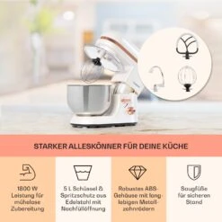 Bella Elegance Küchenmaschine 2000W/2,7PS/5,2 Ltr Edelstahl BPA-frei 11 Bella Elegance Küchenmaschine 2000W/2,7PS/5,2 Ltr Edelstahl BPA-frei -Haushaltsgeräte Store 10034365 de 0003 usp