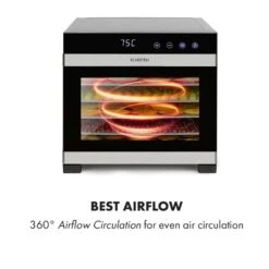 Flavour Dry Dörrautomat Temperatur: 35 - 75 °C Digitaler Thermostat -Haushaltsgeräte Store 10034423 yy 0004 logo Klarstein Flavour Dry Doerrautomat schwarz