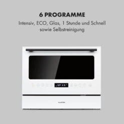 Azuria Geschirrspülmaschine 1380W 6,5L 6 Gedecke Schwarze Glasfront 18 Azuria Geschirrspülmaschine 1380W 6,5L 6 Gedecke Schwarze Glasfront -Haushaltsgeräte Store 10034510 de 0005 logo