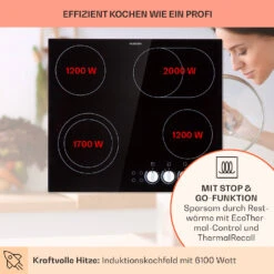 EasyCook Keramikkochfeld 6100W Drehregler Schwarz -Haushaltsgeräte Store 10034604 de 0003 usp