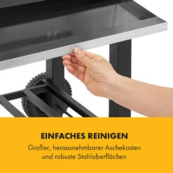 Meat Machine Holzkohlegrill BBQ 45x32,5cm Thermometer Bodenrollen -Haushaltsgeräte Store 10034819 de 0008 logo