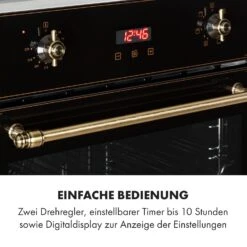 Elizabeth Einbaubackofen Retro 2200 Watt 70l Messingoptik Display 15 Elizabeth Einbaubackofen Retro 2200 Watt 70l Messingoptik Display -Haushaltsgeräte Store 10034880 de 0005 logo