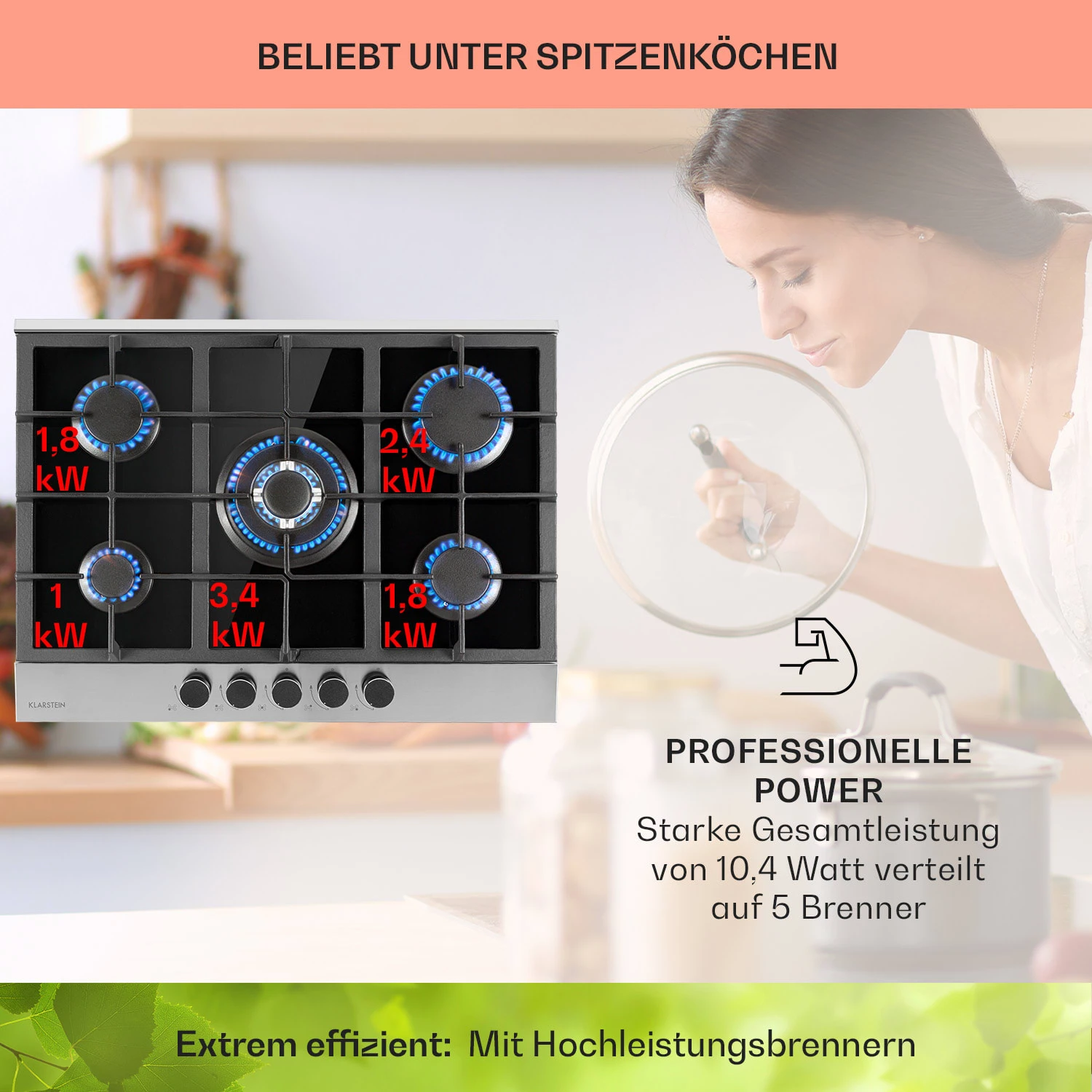 Alchemist 5 Zonen Gaskochfeld Aluminium-Brenner Glaskeramik Schwarz 5 Alchemist 5 Zonen Gaskochfeld Aluminium-Brenner Glaskeramik Schwarz – Bild 3