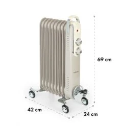 Thermaxx Retroheat Ölradiator 2000W Bodenrollen -Haushaltsgeräte Store 10035080 yy 0008 logo Klarstein ThermaxxRetroheat oelradiator 2000W taupe
