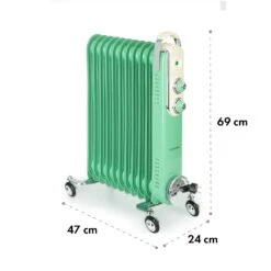 Thermaxx Retroheat Ölradiator 2500W Bodenrollen -Haushaltsgeräte Store 10035081 yy 0008 logo Klarstein Thermaxx Retroheat oelradiator 2500W Gruen