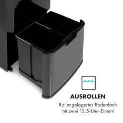 Touchless Black Stainless Steel Müllsammler Sensor 72L 4 Behälter ABS / PP / Edelstahl Schwarz -Haushaltsgeräte Store 10035097 de 0005 logo