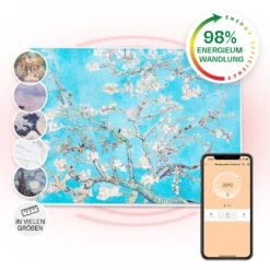 Wonderwall Air Art Smart Infrarotheizung 80x60cm 500W Wandmontage Blüten