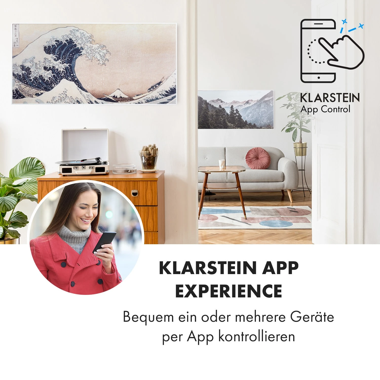 Wonderwall Air Art Smart Infrarotheizung 120x60cm 700W Wandinstallation App-Steuerung Wellen 4 Wonderwall Air Art Smart Infrarotheizung 120x60cm 700W Wandinstallation App-Steuerung Wellen – Bild 2