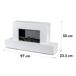 Heat 'n Beat Elektrischer Kamin 900/1800W LED Bluetooth-Speaker Flammenillusion -Haushaltsgeräte Store 10035262 yy 0010 logo Klarstein Heat n Beat Elektrischer Kamin Weiss