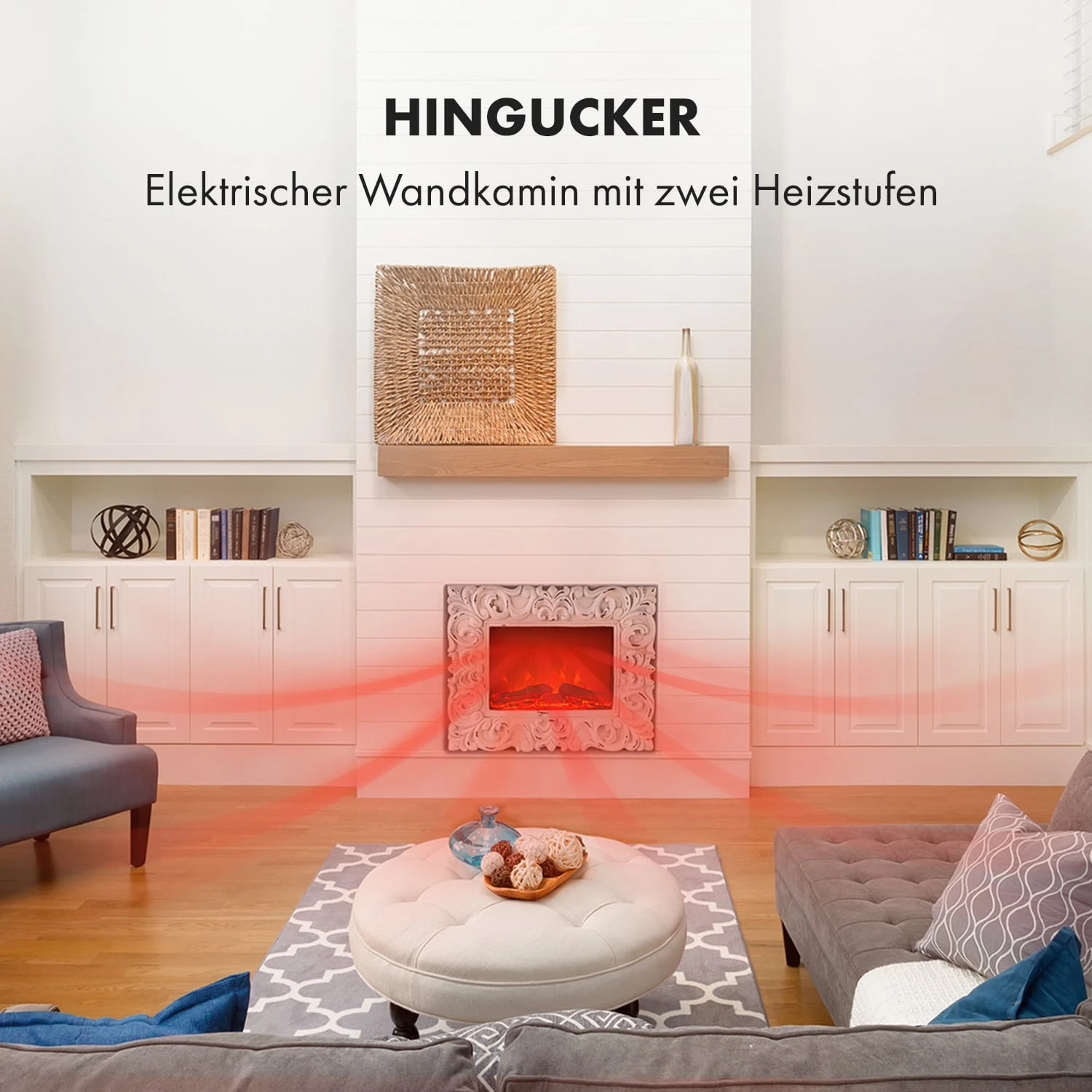Alpbach Snow Elektrischer Kamin 1800W 2 Heizstufen 65 Cm Weißer Rahmen 4 Alpbach Snow Elektrischer Kamin 1800W 2 Heizstufen 65 Cm Weißer Rahmen – Bild 2