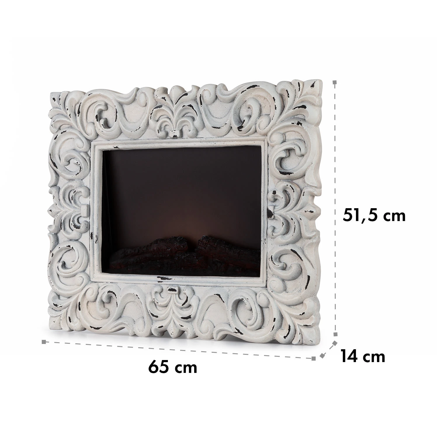 Alpbach Snow Elektrischer Kamin 1800W 2 Heizstufen 65 Cm Weißer Rahmen 10 Alpbach Snow Elektrischer Kamin 1800W 2 Heizstufen 65 Cm Weißer Rahmen – Bild 8