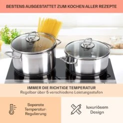 Cookbuddy Doppel-Kochfeld 2400W 5 Leistungsstufen Glaskeramik -Haushaltsgeräte Store 10035704 de 0005 usp