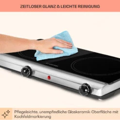 Cookbuddy Doppel-Kochfeld 2400W 5 Leistungsstufen Glaskeramik -Haushaltsgeräte Store 10035704 de 0007 usp