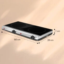 Cookbuddy Doppel-Kochfeld 2400W 5 Leistungsstufen Glaskeramik -Haushaltsgeräte Store 10035704 yy 0011 dimensions