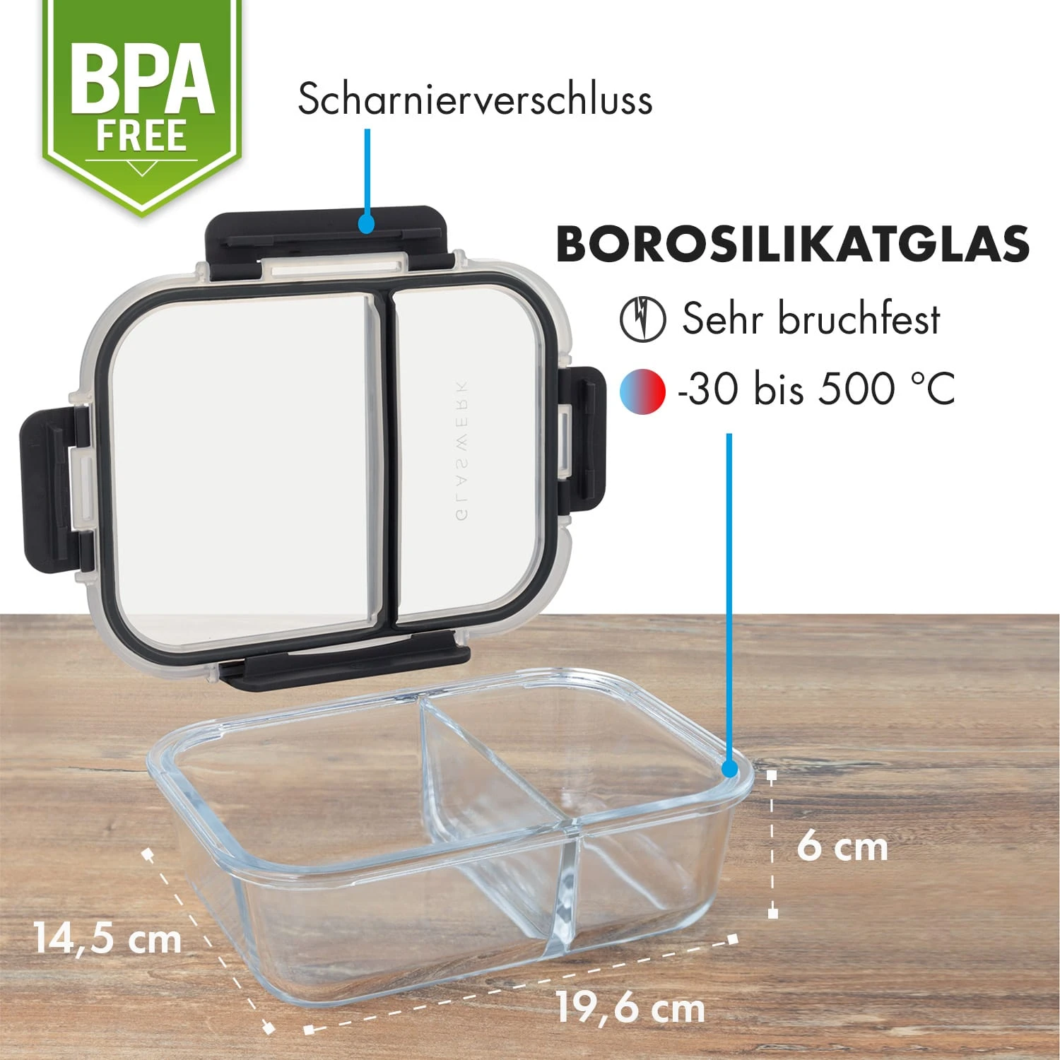 Glaswerk Jardine Frischhaltedosen 3er Set 2 Kammern 1040 Ml Borosilikatglas Deckel 9 Glaswerk Jardine Frischhaltedosen 3er Set 2 Kammern 1040 Ml Borosilikatglas Deckel – Bild 7