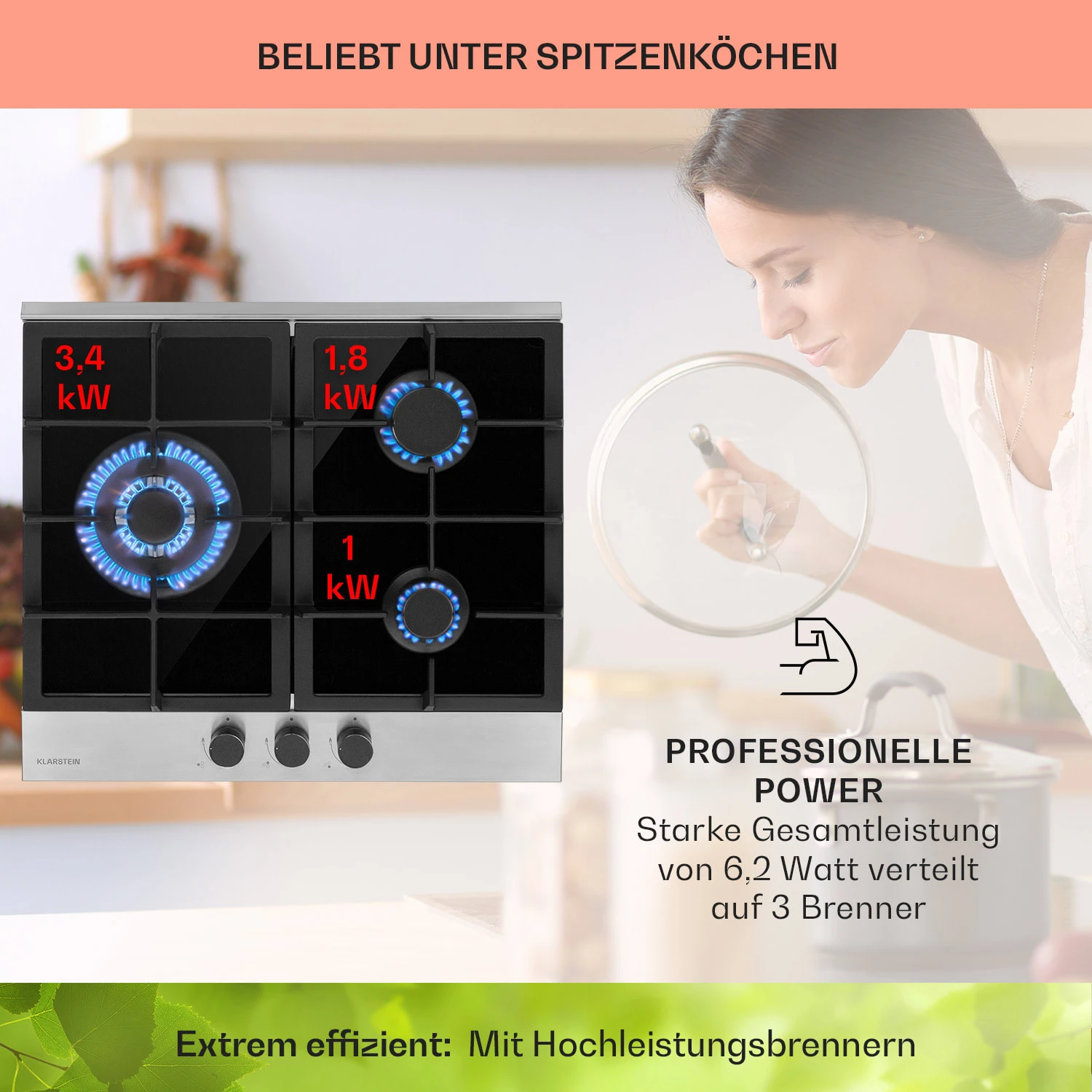 Alchemist 3 Gaskochfeld 3-flammig Aluminium-Brenner Glaskeramik 5 Alchemist 3 Gaskochfeld 3-flammig Aluminium-Brenner Glaskeramik – Bild 3