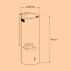 Barella Dunstabzugshaube 35,5 X 93,5 X 43 Cm Umluft 557 M³/h LED Aktivkohlefilter -Haushaltsgeräte Store 10037863 yy 0006 logo