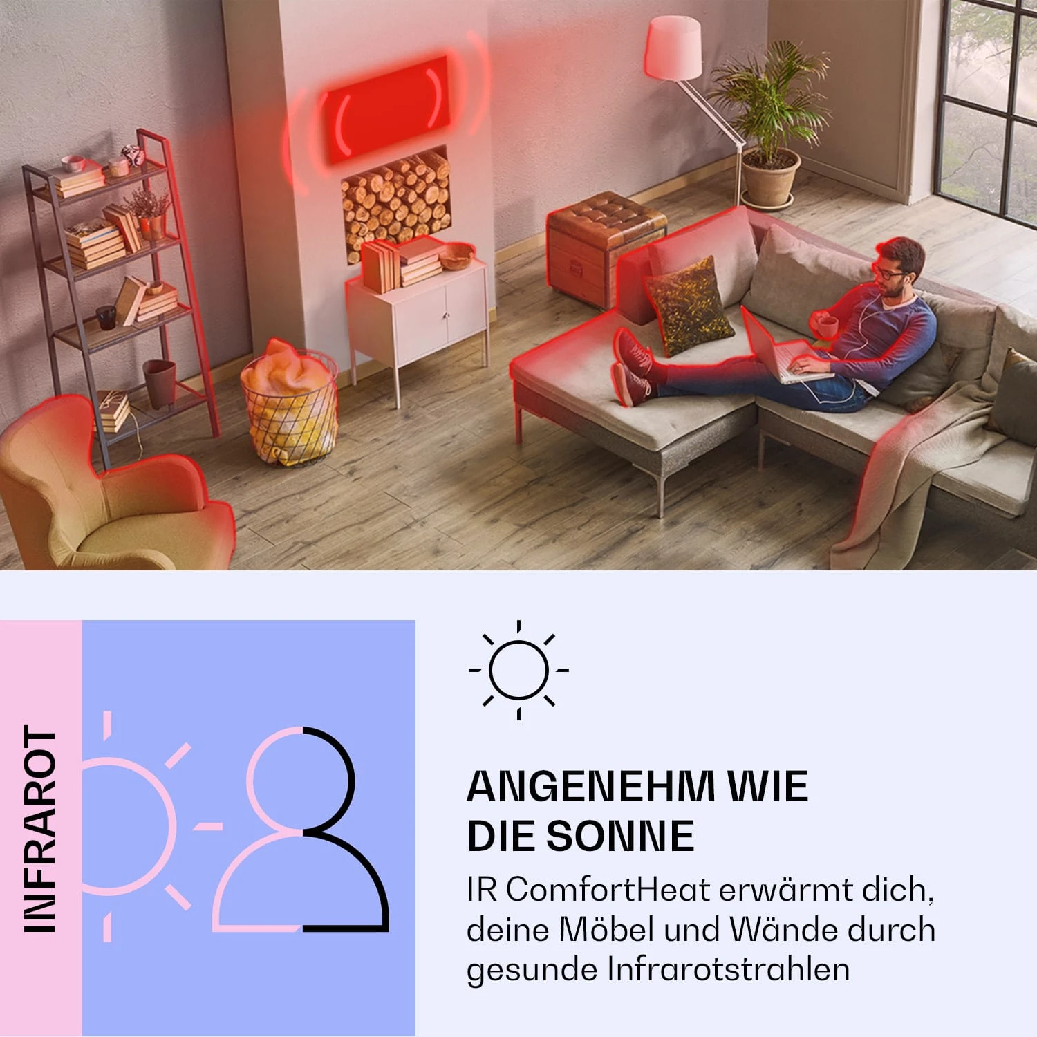 Wonderwall Air Art Smart Infrarotheizung Blatt 120x60cm 700W 5 Wonderwall Air Art Smart Infrarotheizung Blatt 120x60cm 700W – Bild 3