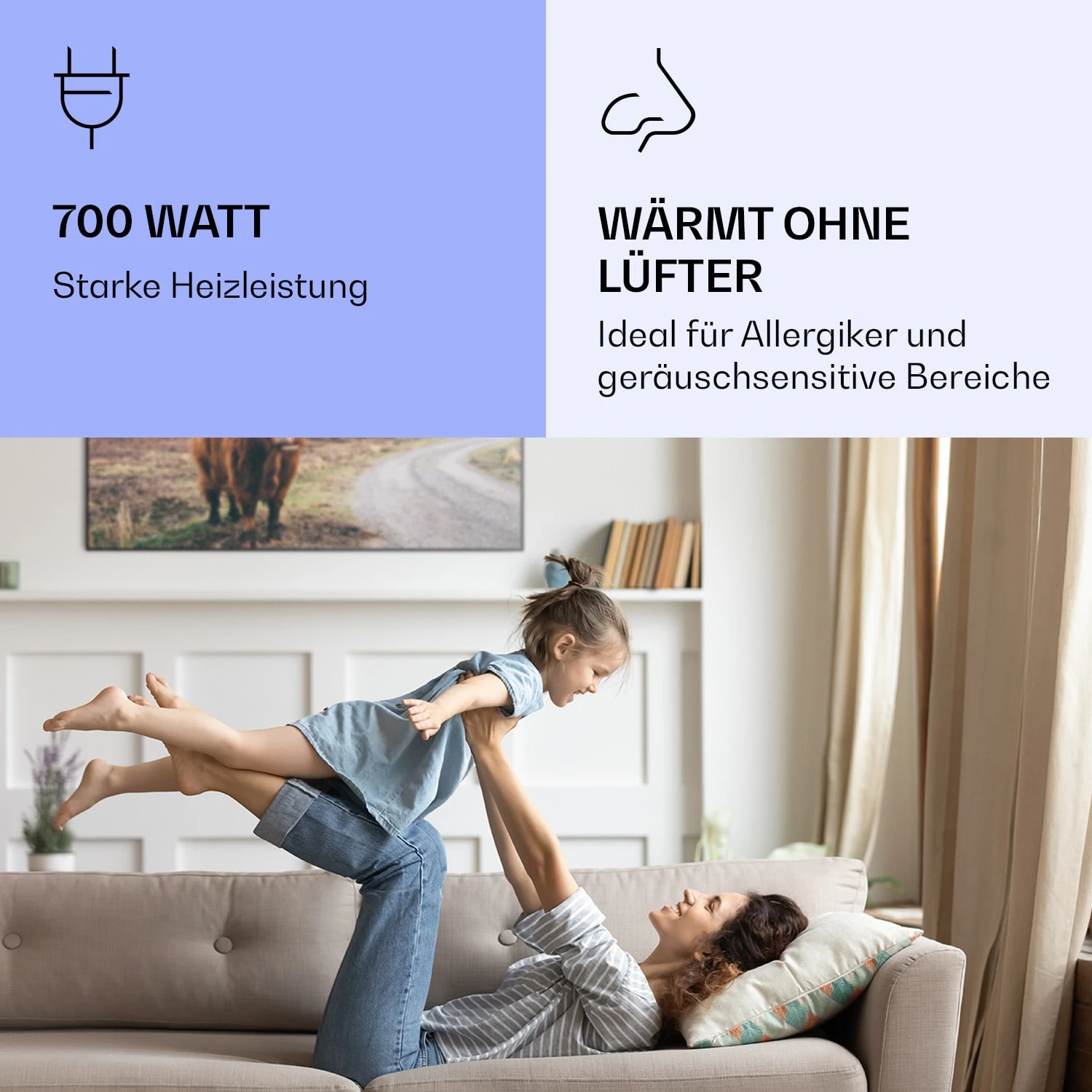 Wonderwall Air Art Smart Infrarotheizung Kuh 120x60cm 700W 7 Wonderwall Air Art Smart Infrarotheizung Kuh 120x60cm 700W – Bild 5