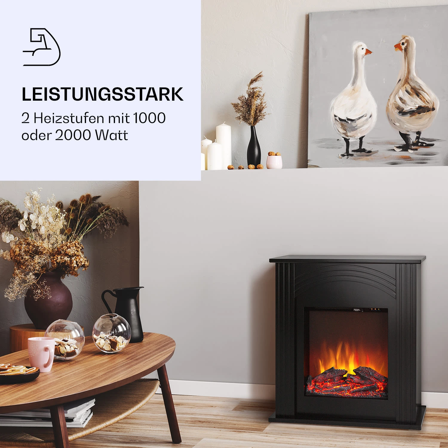 Elbrus Elektrokamin 2000 W LED-Technik Fernbedienung 4 Elbrus Elektrokamin 2000 W LED-Technik Fernbedienung – Bild 2