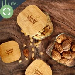 Eckiges Glas Mit Bambusdeckel Luftdicht Mit Silikonring 10x20,5x10 Cm 3x 1500 Ml -Haushaltsgeräte Store 10038256 yy 0005 logo