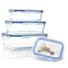 Rechteckige Glasbox 1520 Ml, 1040 Ml, 640 Ml, 370 Ml Mit Deckel 4er-Set -Haushaltsgeräte Store 10038296 yy 0001 titel