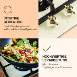 Victoria Domino Gaskochfeld 2-flammig Sabaf-Brenner Glaskeramik Retro-Look -Haushaltsgeräte Store 10038375 de 0005 logo