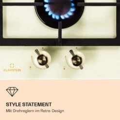 Victoria Domino Gaskochfeld 2-flammig Sabaf-Brenner Glaskeramik Retro-Look -Haushaltsgeräte Store 10038375 de 0006 logo